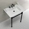 Fauceture KVPB31227W80 Dreyfuss 31" Console Sink W/SS Leg (8", 3 Hole), Wht/Blk KVPB31227W80 - alternate 4